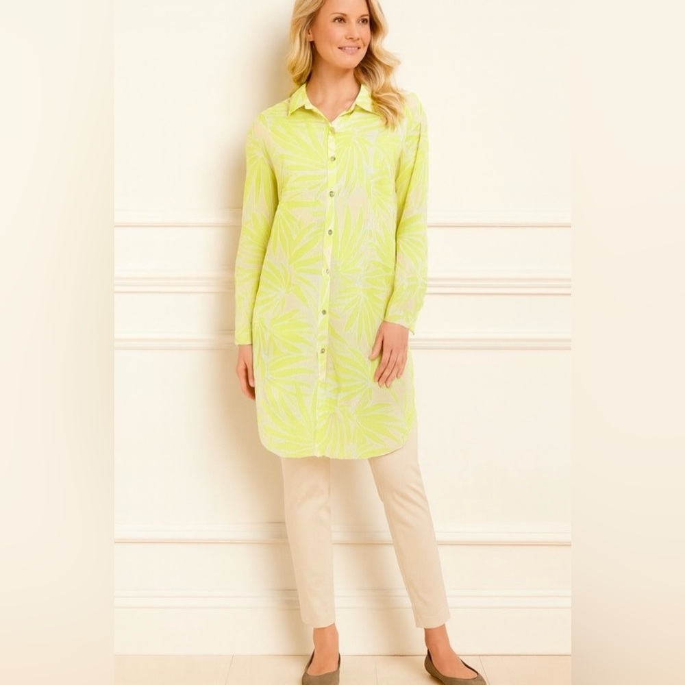 Sigrid Olsen Linen Blend Tunic / Blouse / Cover Size Large